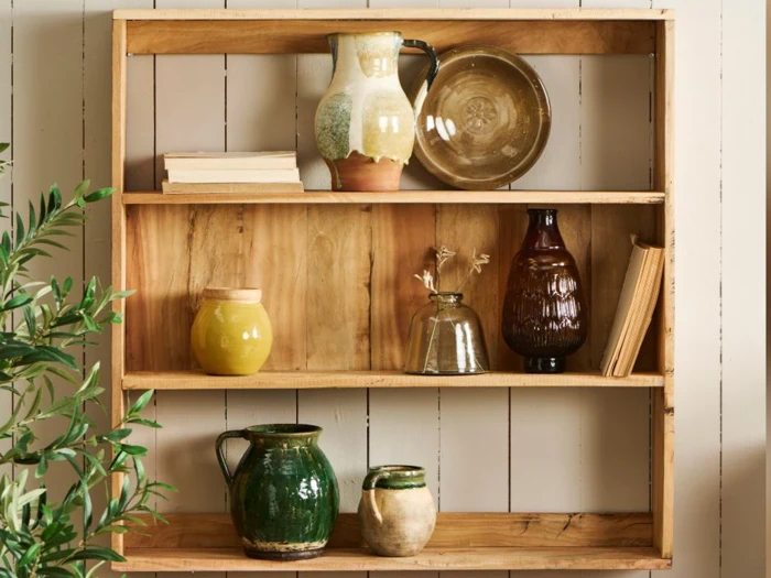 Ib Laursen, UNIKA, Væghylde m/3 hylder, Natur, Træ, H:86 x B:86 x D:15 cm