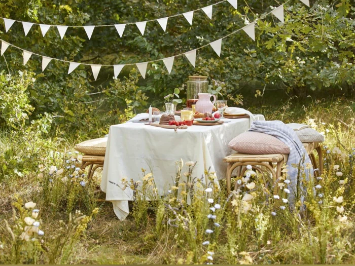 Ib Laursen, Flagranke, Hvid, Bomuld, H:17 x B:14 x L:400 cm