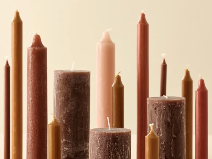 Ib Laursen, Rustiklys, Desert rose, 80% paraffin, 20% palmeolie, H:25 x Dia:3,8 cm