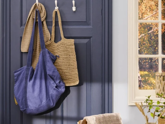 Ib Laursen, Taske, indigo, Hør, Bomuld, H:40 x B:20 x L:68 cm