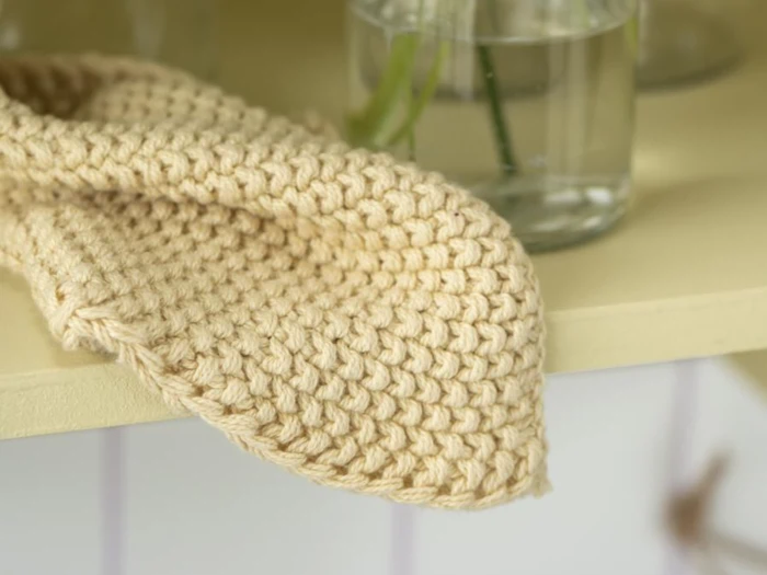 Ib Laursen, Mynte, Grydelap, Karklud, Latte, Strikket, 100% bomuld, B:22 x L:22 cm