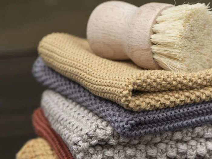 Ib Laursen, Mynte, Grydelap, Karklud, Lemonade, Strikket, 100% bomuld, B:22 x L:22 cm