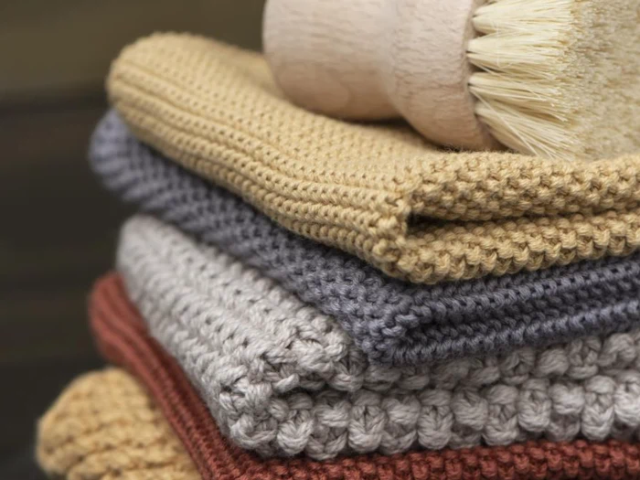 Ib Laursen, Mynte, Grydelap, Karklud, Cornflower, Strikket, 100% bomuld, B:22 x L:22 cm