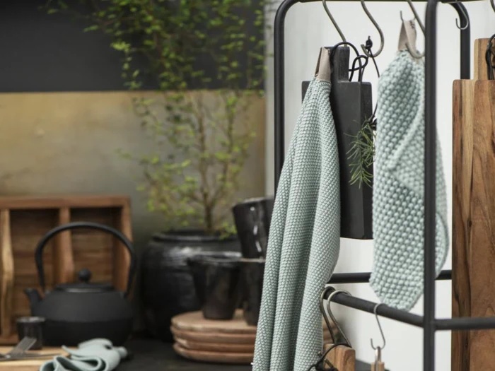 Ib Laursen, Mynte, Grydelap, Karklud, Nordic sky, Strikket, 100% bomuld, B:22 x L:22 cm