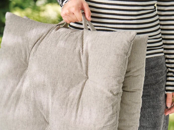Ib Laursen, Lina, Madrashynde, Natur m/sorte striber, Bomuld, polyester, H:8 x B:50 x L:100 cm