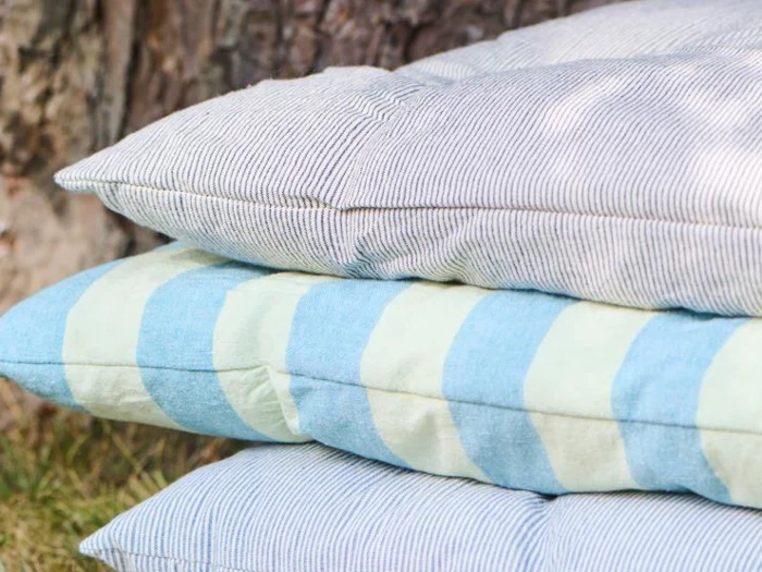 Ib Laursen, Lina, Madras, Natur m/sorte striber, Bomuld, Polyester, B:70 x H:8 x L:190 cm
