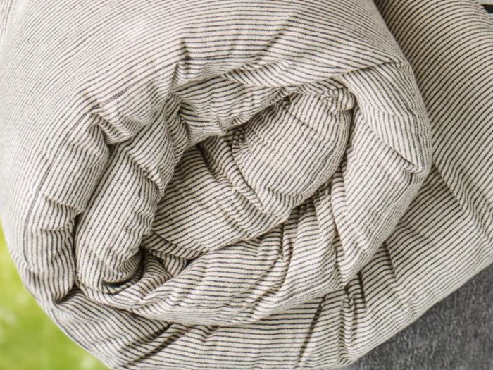 Ib Laursen, Lina, Madras, Natur m/sorte striber, Bomuld, Polyester, B:70 x H:8 x L:190 cm