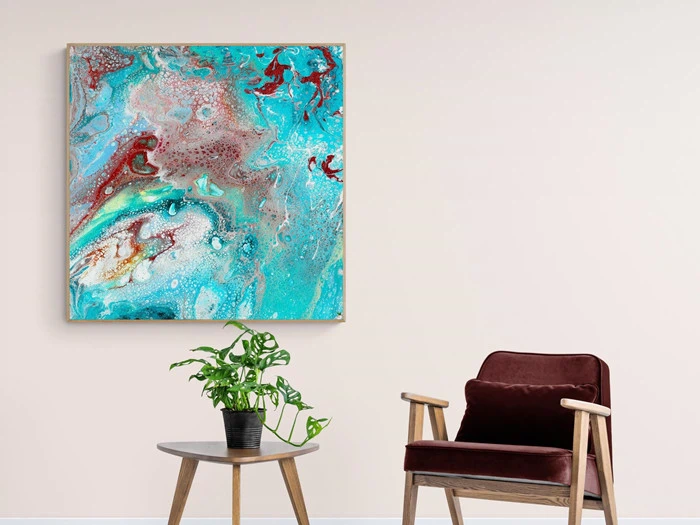 GHOST - KUNSTTRYK 100CM X 100CM - BYMALUE  [T119] (Normalpris kr. 650)