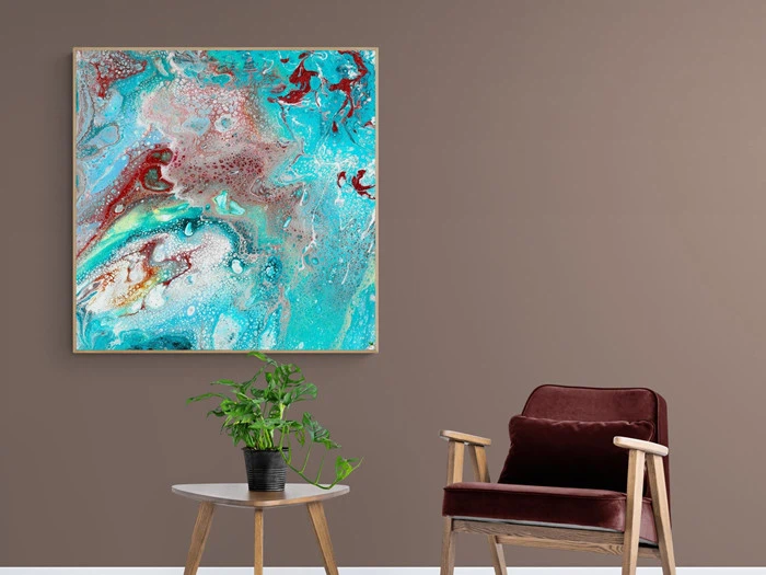 GHOST - KUNSTTRYK 100CM X 100CM - BYMALUE  [T119] (Normalpris kr. 650)