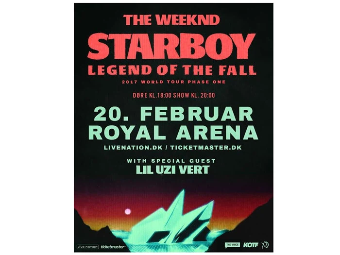2 billetter til koncert med The Weeknd i Royal Arena d. 20/2 2017 med eksklusiv middag for 2