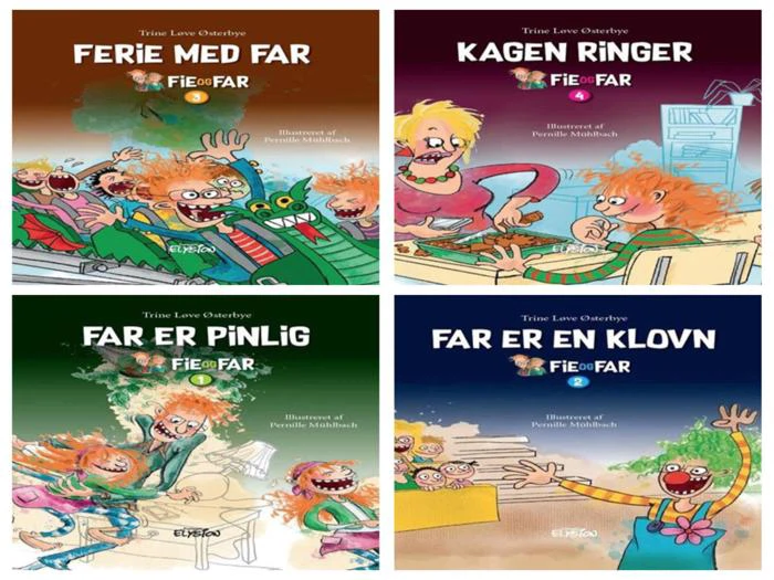 4 indbundne bøger - Fie og Far bogserie lix 5 & 6
