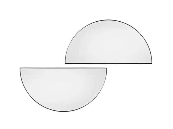 2 stk. UNITY 1/2 Cirkel spejle i Sort fra AYTM