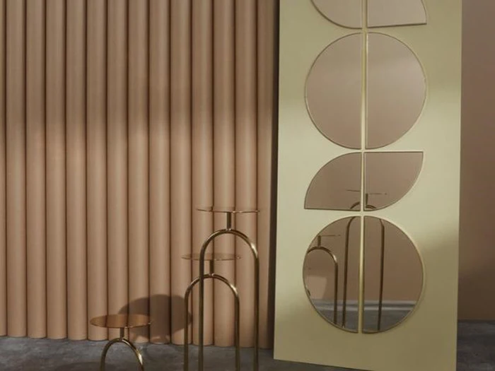 2 stk. UNITY spejl 1/2 cirkel fra AYTM - bordeaux