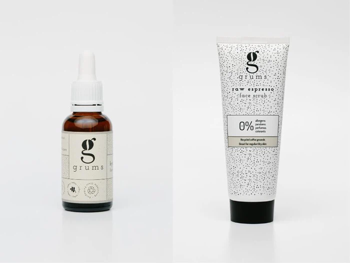 Naturlig dansk kvalitetshudpleje fra grums → hydra calm face serum + raw espresso face scrub + mask