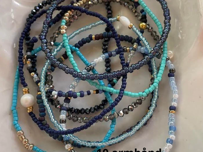 Eliza BLUE  - 10 Eliza armbånd 