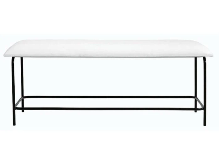 Vanilla bænk i hvid PU læder fra Nordal - L: 124 cm