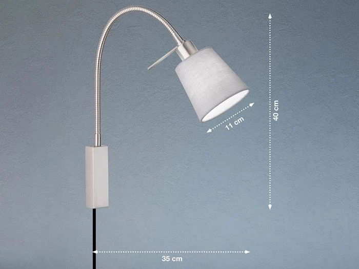 2 stk. Fischer & Honsel Wolke flex væglampe grå