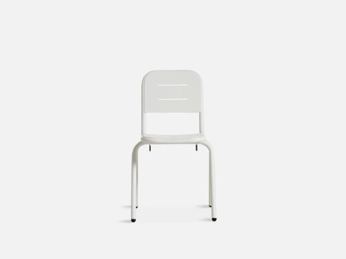 WOUD, RAY, café stol, pulverlakeret aluminium, hvid