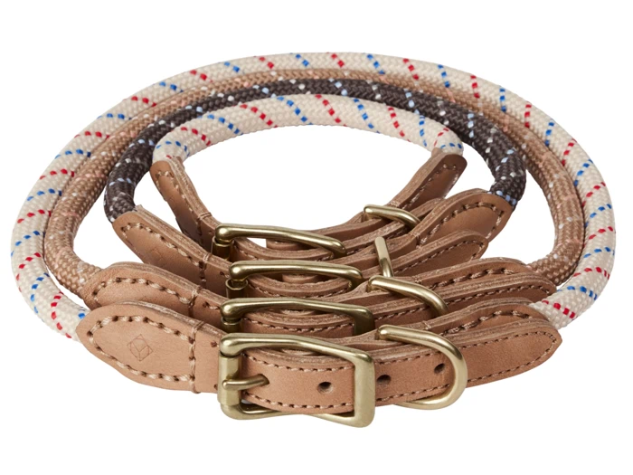 OYOY Zoo, Perry, Hundehalsbånd, Caramel, Nylon, Læder, Medium, Dia:0,8 x L:57 cm