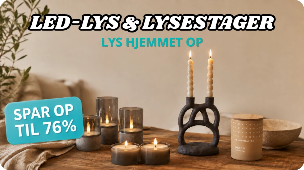 Odendo Design Outlet | LED lys og lysestager - spar op til 76 %
